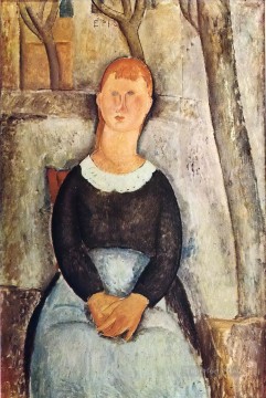 La bonita vendedora de verduras 1918 Amedeo Modigliani Pinturas al óleo